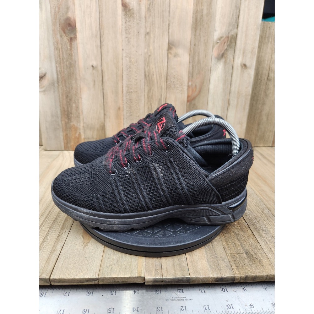 Zeba Hands Free Slip On Shoes Mens size 9.5 Black Red Knit Athletic